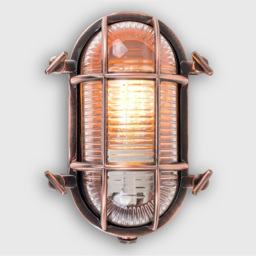 ValueLights Bow Copper Outdoor Wall Bulkhead Light - Size: 20 x 14 x 10cm - Orange - Wilko - thumbnail 6