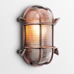 ValueLights Bow Copper Outdoor Wall Bulkhead Light - Size: 20 x 14 x 10cm - Orange - Wilko - thumbnail 5