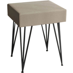 CARME Home Olivia Dove Grey Velvet Padded Stool with Black Hairpin Legs - Size: 26 x 38 x 48cm - Wilko - thumbnail 3