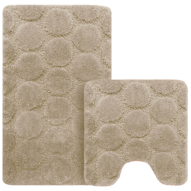 Velosso Cobla Natural Bath Mat Set - Size: 50 x 80 x 1cm - Brown - Wilko - image 1