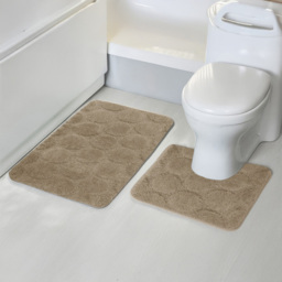 Velosso Cobla Natural Bath Mat Set - Size: 50 x 80 x 1cm - Brown - Wilko - thumbnail 3