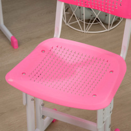 Portland Kids Pink and Grey Study Desk and Chair Set - Size: 60 x 45 x 102cm - Multi - Wilko - thumbnail 5