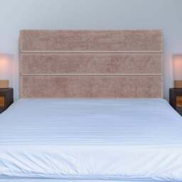 Bedmaster King Size Mink Naples Velvet Milan Lined Headboard - Brown - Wilko