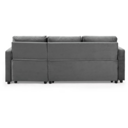 Home Detail Dorset Small Double Sleeper Grey Velvet Pull Out Sofa Bed with Storage - Size: 3 Seater - Wilko - thumbnail 7
