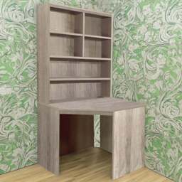 R White Cabinets Corner 6 Shelf Computer Desk with Hutch Grey - Size: 182.8 x 94 x 54cm - Wilko