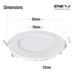 ENER-J 3W 4000K LED Panel Round Recessed Ceiling Downlight 4 Pack - Size: 30 x 20 x 10cm - Wilko - thumbnail 6