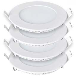 ENER-J 3W 4000K LED Panel Round Recessed Ceiling Downlight 4 Pack - Size: 30 x 20 x 10cm - Wilko - thumbnail 1