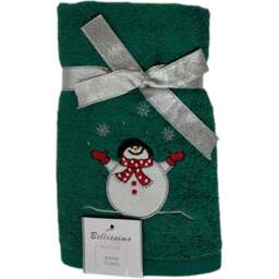 Bellissimo Home Cotton Snowman Embroidered Hand Towel 2 Pack - Size: 60 x 40 x 1cm - Wilko - thumbnail 1