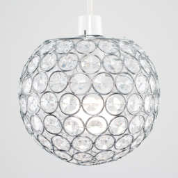ValueLights Ducy Chrome and Clear Small Pendant Shade - Size: 15 x 18 x 18cm - Silver - Wilko - thumbnail 5