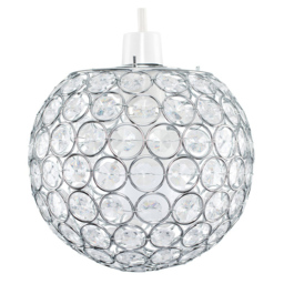 ValueLights Ducy Chrome and Clear Small Pendant Shade - Size: 15 x 18 x 18cm - Silver - Wilko
