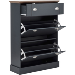 GFW Kendal Slate Blue Deluxe Shoe Cabinet - Size: 29 x 76 x 108cm - Wilko - thumbnail 4