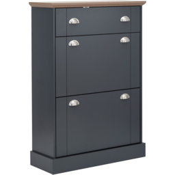 GFW Kendal Slate Blue Deluxe Shoe Cabinet - Size: 29 x 76 x 108cm - Wilko - thumbnail 3