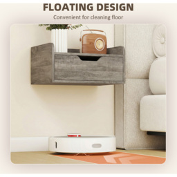 Portland Single Drawer Grey Floating Nightstand Set of 2 - Wilko - thumbnail 5