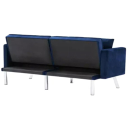 Portland 2 Seater Blue Velvet Sofa Bed with Pillows - Wilko - thumbnail 7