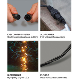 Eagle Connect Warm White LED Black String Light 5m - Size: 0 x 500 x 0cm - Wilko - thumbnail 5