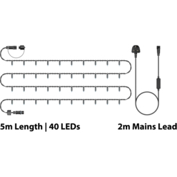 Eagle Connect Warm White LED Black String Light 5m - Size: 0 x 500 x 0cm - Wilko - thumbnail 7