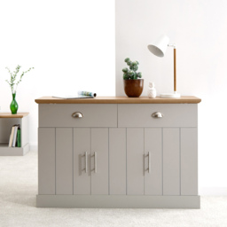 GFW Kendal 3 Door 2 Drawer Grey Large Sideboard - Size: 39 x 117 x 77cm - Wilko - thumbnail 7