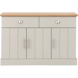 GFW Kendal 3 Door 2 Drawer Grey Large Sideboard - Size: 39 x 117 x 77cm - Wilko - thumbnail 3