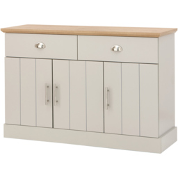 GFW Kendal 3 Door 2 Drawer Grey Large Sideboard - Size: 39 x 117 x 77cm - Wilko - thumbnail 5