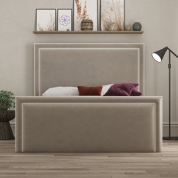 DS Living Verona Super King Size Bistra Beige Piping Ottoman Bed - Cream - Wilko - thumbnail 4