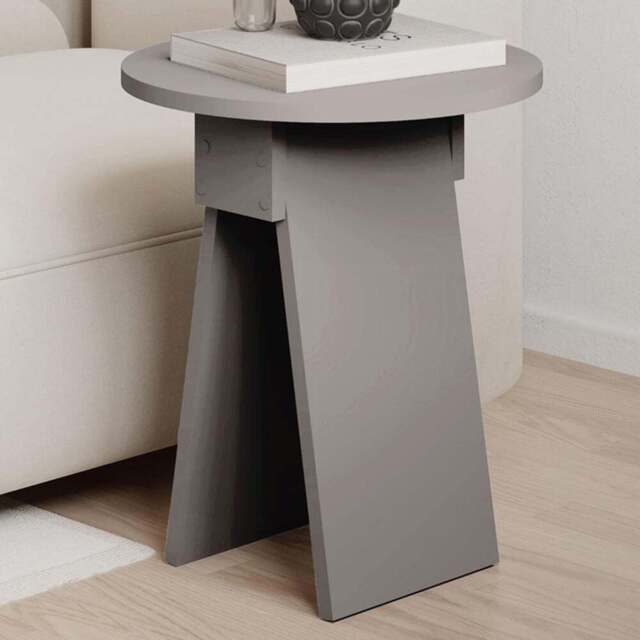 Decortie Chen Mocha Grey Modern Sculptural Base Round Side Table - Size: 50 x 42 x 42cm - Wilko - image 1