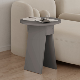 Decortie Chen Mocha Grey Modern Sculptural Base Round Side Table - Size: 50 x 42 x 42cm - Wilko - thumbnail 4