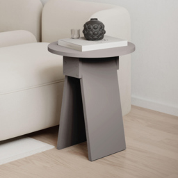 Decortie Chen Mocha Grey Modern Sculptural Base Round Side Table - Size: 50 x 42 x 42cm - Wilko - thumbnail 5