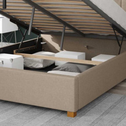 Aspire Hepburn Double Natural Eire Linen Ottoman Bed - Cream - Aspire Beds - Wilko - thumbnail 4