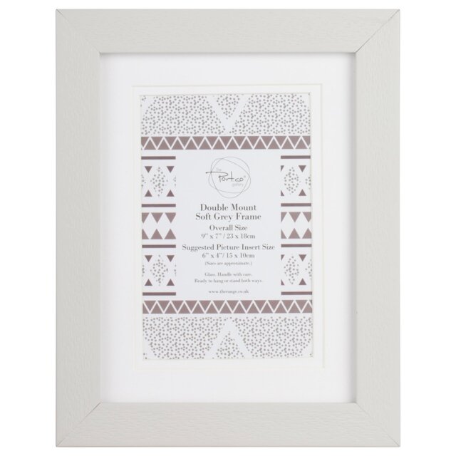 The Port. Co Gallery Soft Grey Double Mounted Photo Frame 6 x 4 inch - Size: A6 - Wilko - image 1