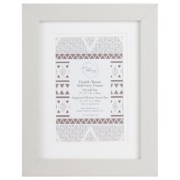 The Port. Co Gallery Soft Grey Double Mounted Photo Frame 6 x 4 inch - Size: A6 - Wilko