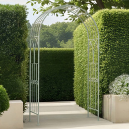 Charles Bentley 6.9 x 3.3ft Heritage Green Decorative Rustic Metal Garden Arch - Size: 1 x 2m - Wilko