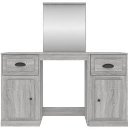 vidaXL 2 Door 2 Drawer Grey Sonoma Dressing Table with Mirror - Size: 132.5 x 130 x 50cm - Wilko - thumbnail 7