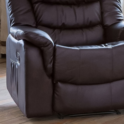 Almeira Brown Recliner Armchair - Size: Single - Artemis Home - Wilko - thumbnail 3