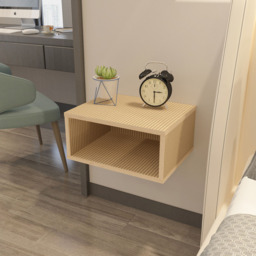 Decorotika Dora Single Shelf Hazeran Floating Bedside Table - Yellow - Wilko - thumbnail 4