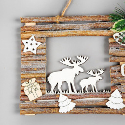 Shatchi Twig Wall Hanging Glitter Scene Christmas Decoration 20 x 40cm - Size: 650 x 50 x 40cm - Brown - Wilko - thumbnail 4