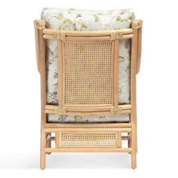 Desser Chester Natural Rattan Floral Fabric Armchair - Size: Single - Green - Wilko - thumbnail 6