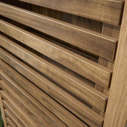 Home Source Luna 3 Flip Down Door Oak Slatted Shoe Cabinet - Size: 138.5 x 46.5 x 16.5cm - Brown - Wilko - thumbnail 5