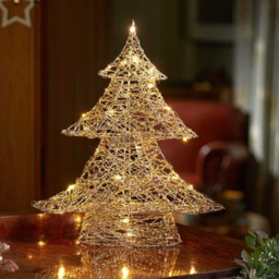 Marco Paul Warm White LED Gold Weave Wonder Tree Christmas Decoration 40cm - Size: 120 x 50 x 50cm - Wilko - thumbnail 4