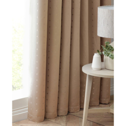 Alan Symonds Madison Latte Ring Top Curtain 229 x 229cm - Size: W 229 x D 229cm - Cream - Wilko - thumbnail 4