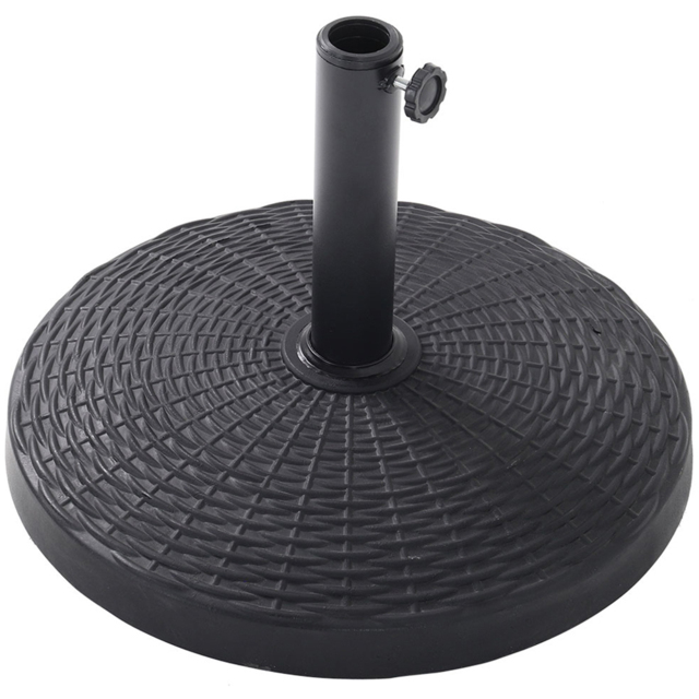 Living and Home Round Resin Heavy Duty Parasol Base 14kg - Size: 32 x 49 x 49cm - Black - Wilko - image 1