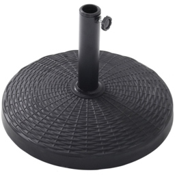 Living and Home Round Resin Heavy Duty Parasol Base 14kg - Size: 32 x 49 x 49cm - Black - Wilko - thumbnail 1
