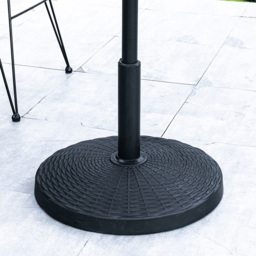 Living and Home Round Resin Heavy Duty Parasol Base 14kg - Size: 32 x 49 x 49cm - Black - Wilko - thumbnail 3