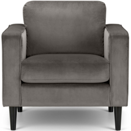 Julian Bowen Hayward Velvet Armchair - Size: Single - Grey - Wilko - thumbnail 4