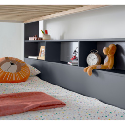 Bedmaster Oliver Triple Sleeper Onyx Grey Bunk Bed with Pocket Sprung Mattresses - Size: Single + Double - Wilko - thumbnail 5