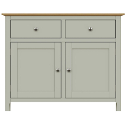 FWStyle Taberno 2 Drawer 2 Door Sage Green and Oak Sideboard - Size: 76 x 96 x 33cm - Wilko - thumbnail 4