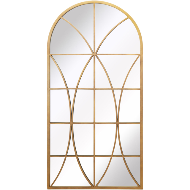 Charles Bentley Madrid Gold Arched Wall Mirror - Size: 2.5 x 180 x 90cm - Wilko - image 1