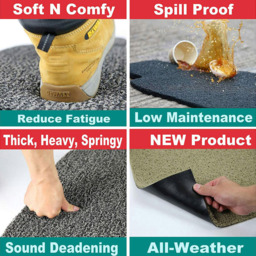 Oseasons Grey Plain Doormat 60 x 40cm - Wilko - thumbnail 5
