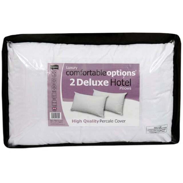 Twin Luxury White Hotel Pillows 2 Pack - Wilko - image 1