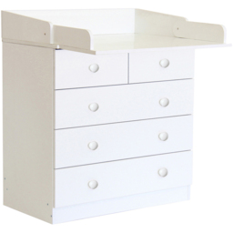 Kudl 5 Drawer White Baby Storage Unit with Changing Board - Wilko - thumbnail 4
