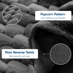 Velosso Double Charcoal Chunky Popcorn Duvet Set - Wilko - thumbnail 4